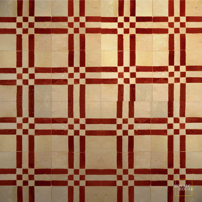 Mosaic House Moroccan tile Bravo 14-7 Natural, Unglazed, Terracotta Red  zellige, mosaic, zellij, field, pattern, glaze 
